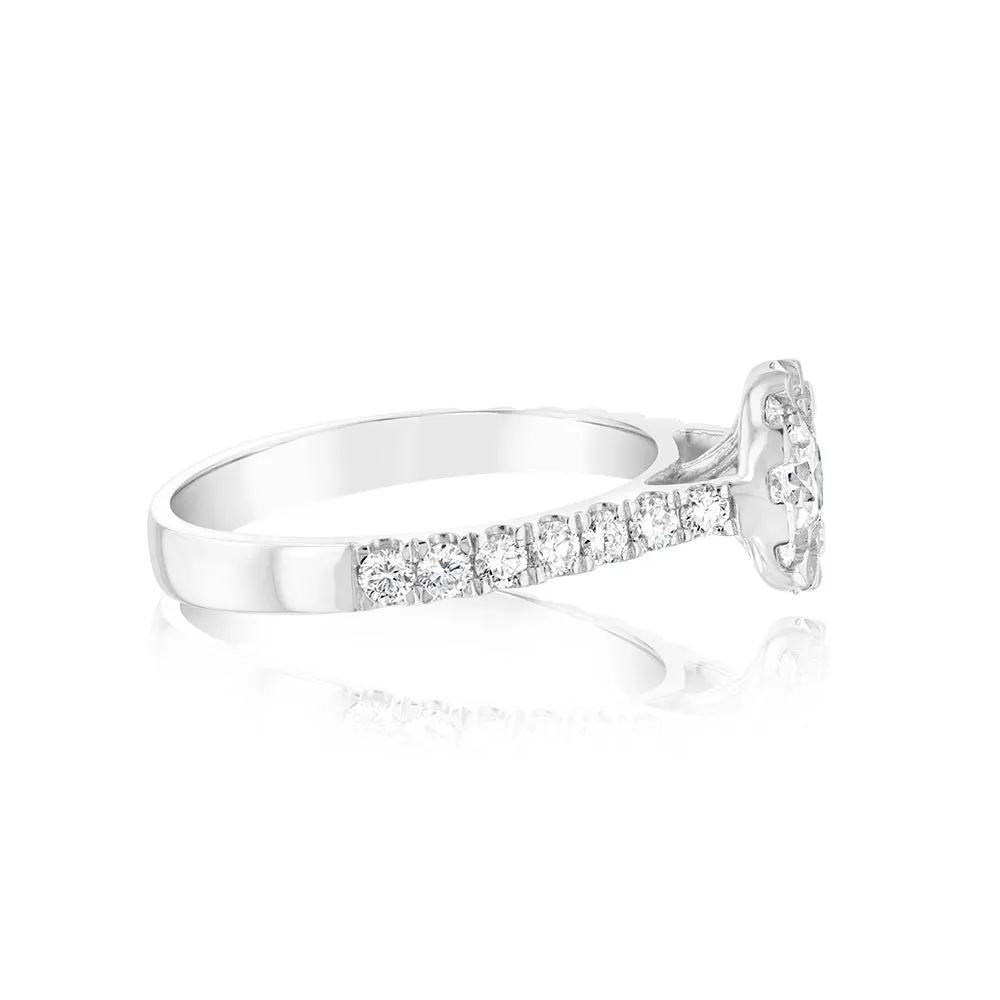 Luminesce Lab Grown 18ct White Gold 1 Carat Solitaire Fancy Diamond Ring Shiels