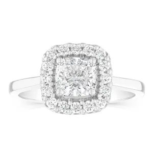 Luminesce Lab Grown 18ct White Gold 1.3 Carat Diamond Cushion Ring Shiels