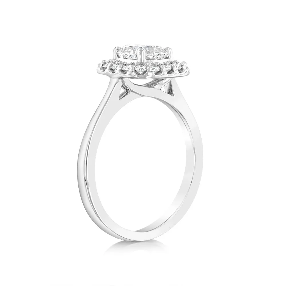 Luminesce Lab Grown 18ct White Gold 1.3 Carat Diamond Cushion Ring Shiels
