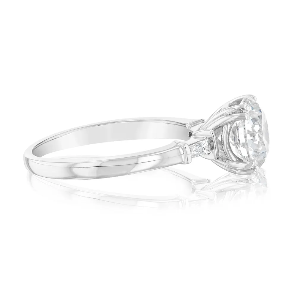 Luminesce Lab Grown 18ct White Gold 2 Carat Certified Diamond Solitaire Engagement Ring Shiels