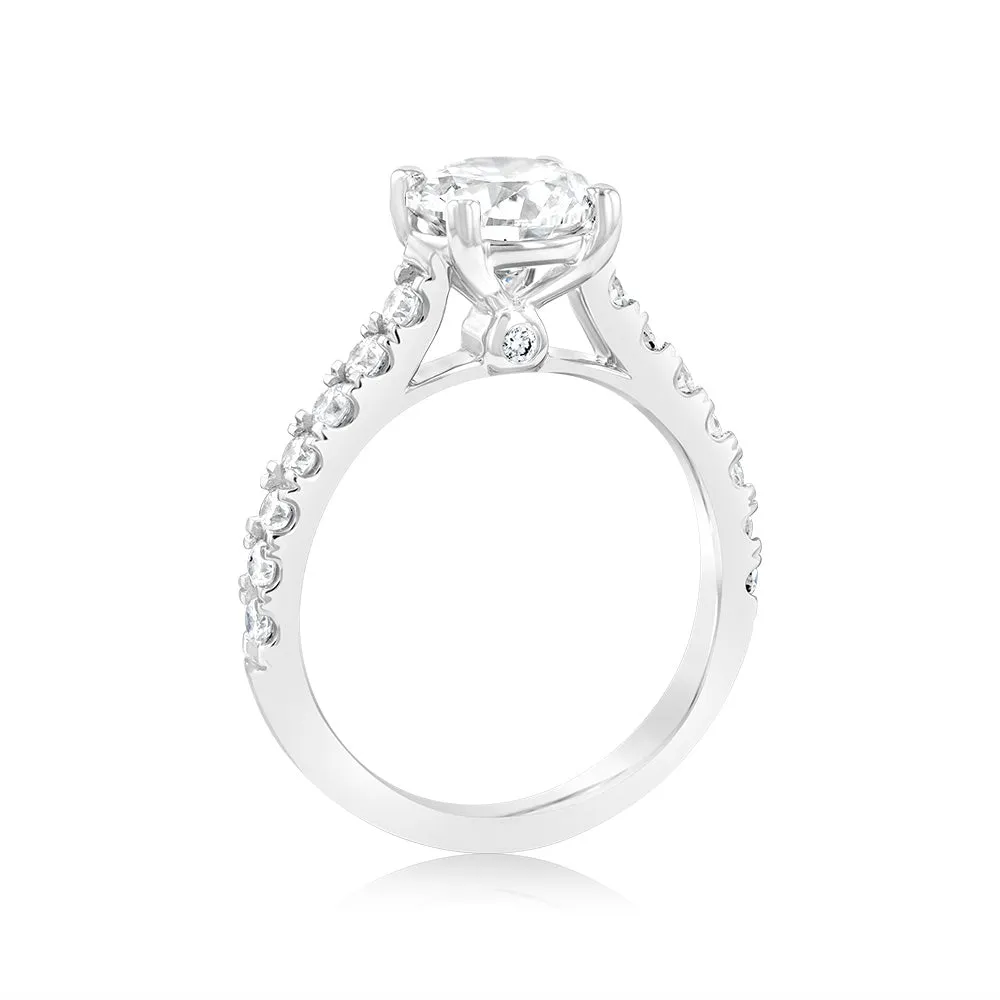 Luminesce Lab Grown 18ct White Gold 2 Carat TW 1.5 Carat Certified Diamond Engagement Ring Shiels