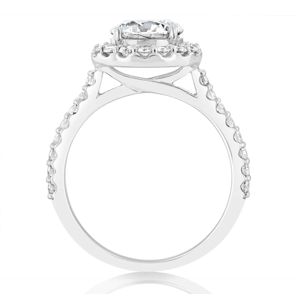Luminesce Lab Grown 18ct White Gold 2 Carat TW 1.5 Carat Certified Diamond Engagement Ring Shiels