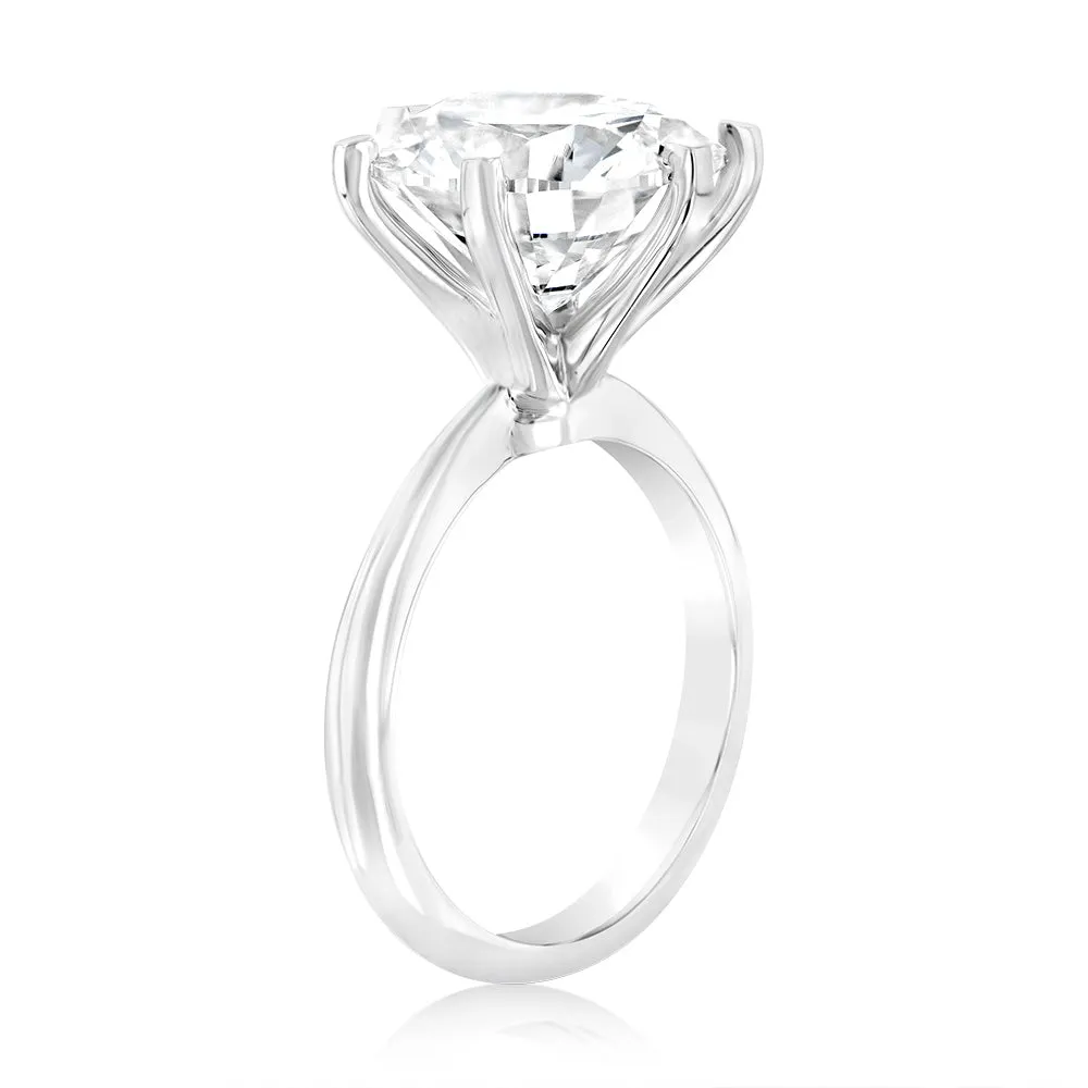 Luminesce Lab Grown 18ct White Gold Solitaire Ring in 6 Carat Certified Diamond Shiels