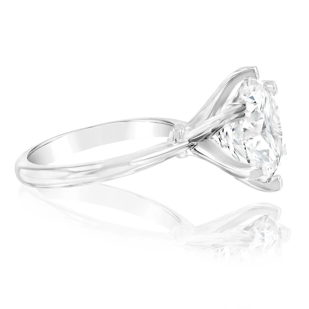 Luminesce Lab Grown 18ct White Gold Solitaire Ring in 6 Carat Certified Diamond Shiels