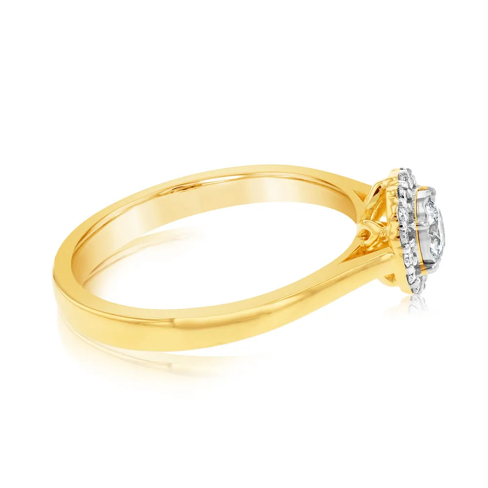Luminesce Lab Grown 18ct Yellow Gold 0.30 Carat Diamond Solitaire Ring with Centre Diamond 0.25 Carat Shiels