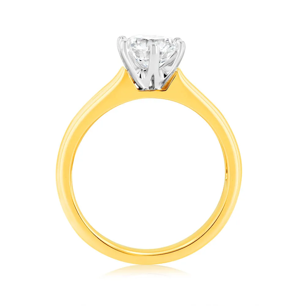 Luminesce Lab Grown 18ct Yellow Gold 1 Carat Certified Diamond Solitaire Ring Shiels
