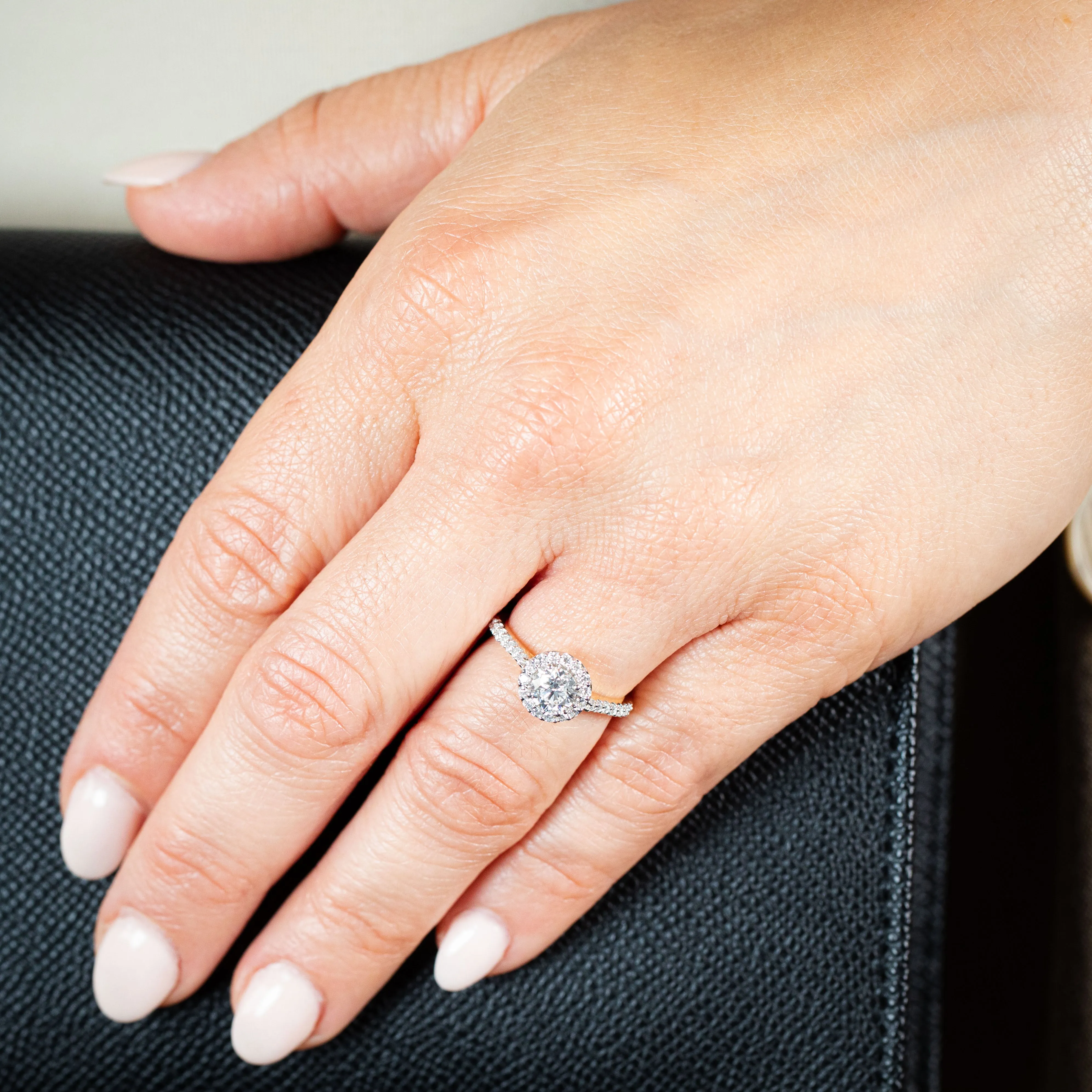 Luminesce Lab Grown 18ct Yellow Gold 1 Carat Diamond Halo Ring Shiels