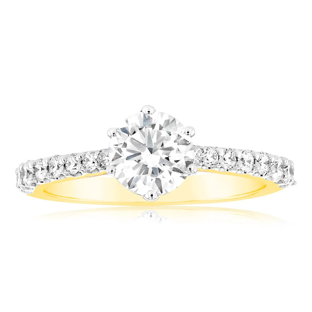 Luminesce Lab Grown 18ct Yellow Gold 1 Carat Diamond Solitaire Fancy Ring Shiels