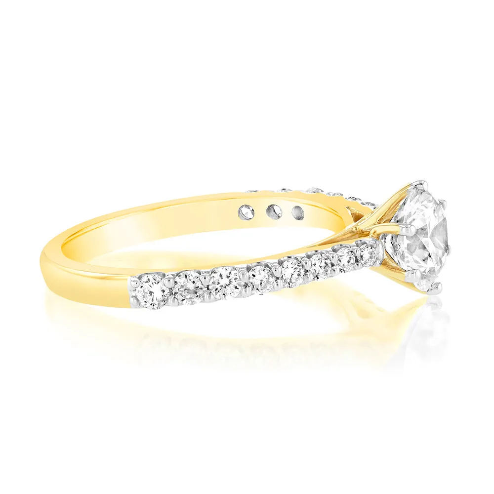 Luminesce Lab Grown 18ct Yellow Gold 1 Carat Diamond Solitaire Fancy Ring Shiels