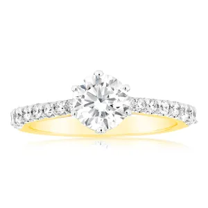 Luminesce Lab Grown 18ct Yellow Gold 1 Carat Diamond Solitaire Fancy Ring Shiels