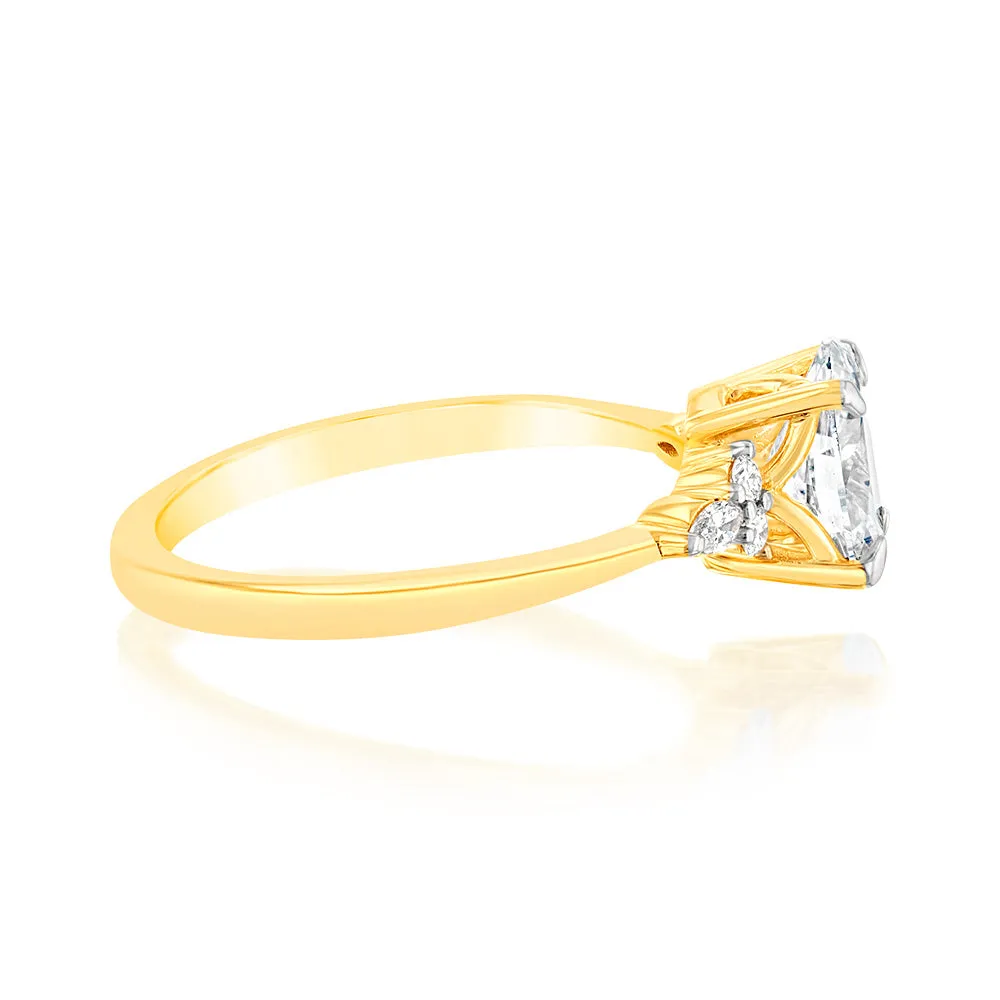 Luminesce Lab Grown 18ct Yellow Gold 1.10 Carat Diamond Solitaire Ring with 1 Carat Oval Center Diamond Shiels