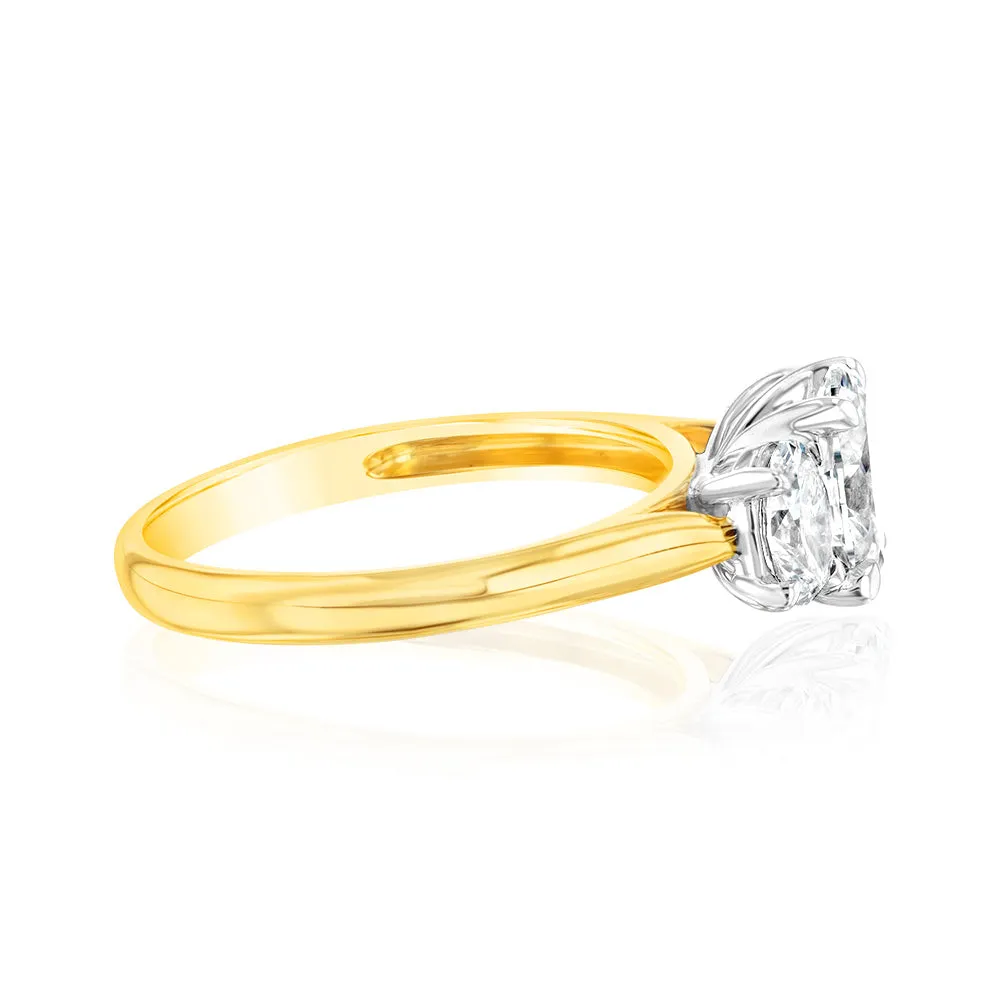 Luminesce Lab Grown 18ct Yellow Gold 1.5 Carat Trilogy Diamond Ring Shiels