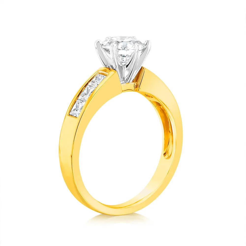 Luminesce Lab Grown 18ct Yellow Gold 1.5 Carat TW 1 Carat Centre Diamond Ring Shiels