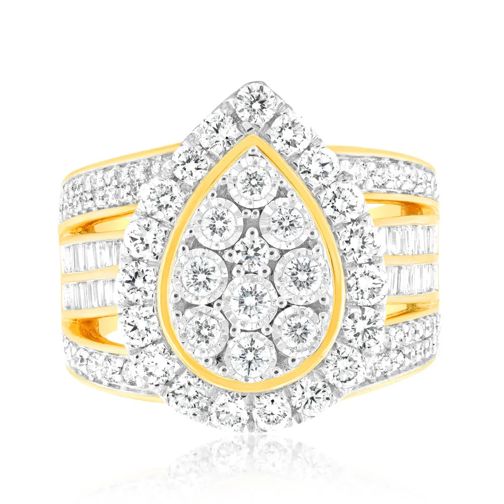 Luminesce Lab Grown 2 Carat Diamond Ring in 9ct Yellow Gold Shiels