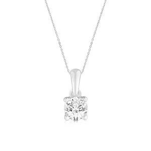 Luminesce Lab Grown 3/4 Carat Diamond Solitaire Pendant on 9ct White Gold Adjustable Chain Shiels