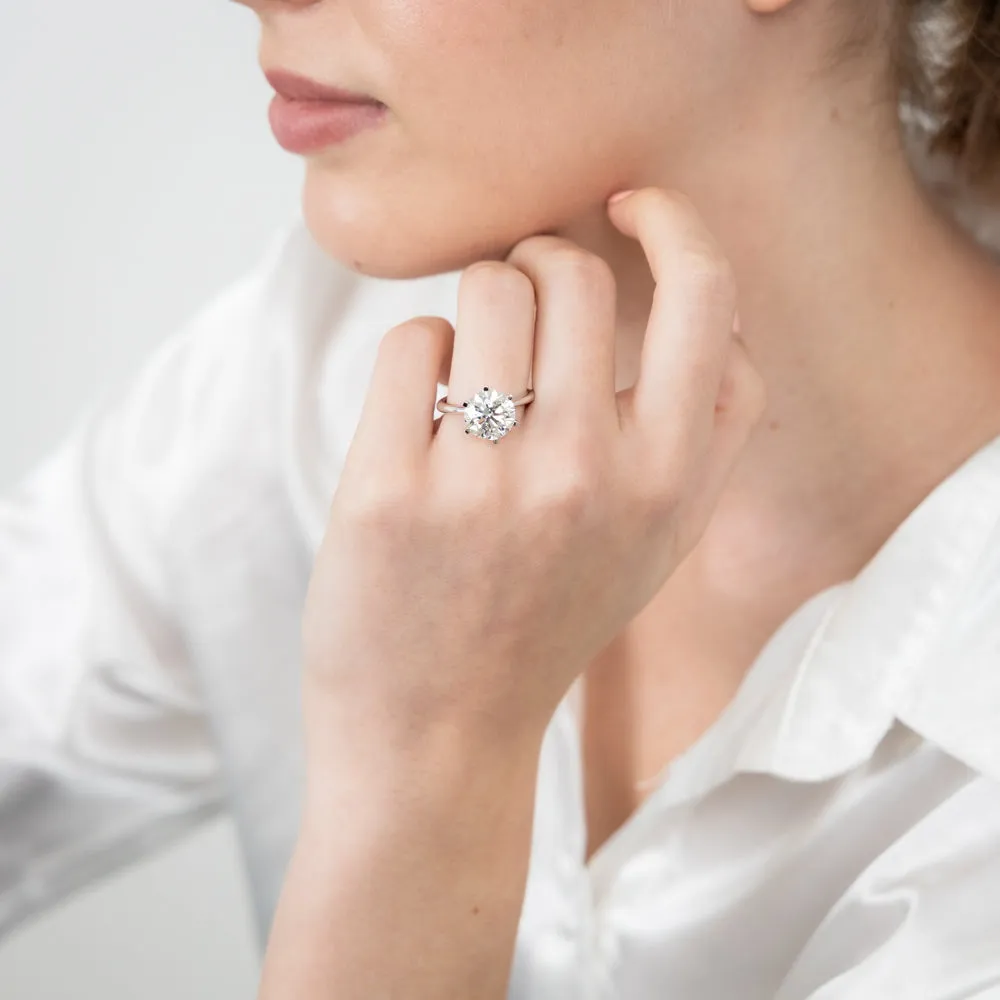 Luminesce Lab Grown 4Carat Certified Diamond Solitaire Ring in 18ct White Gold Shiels