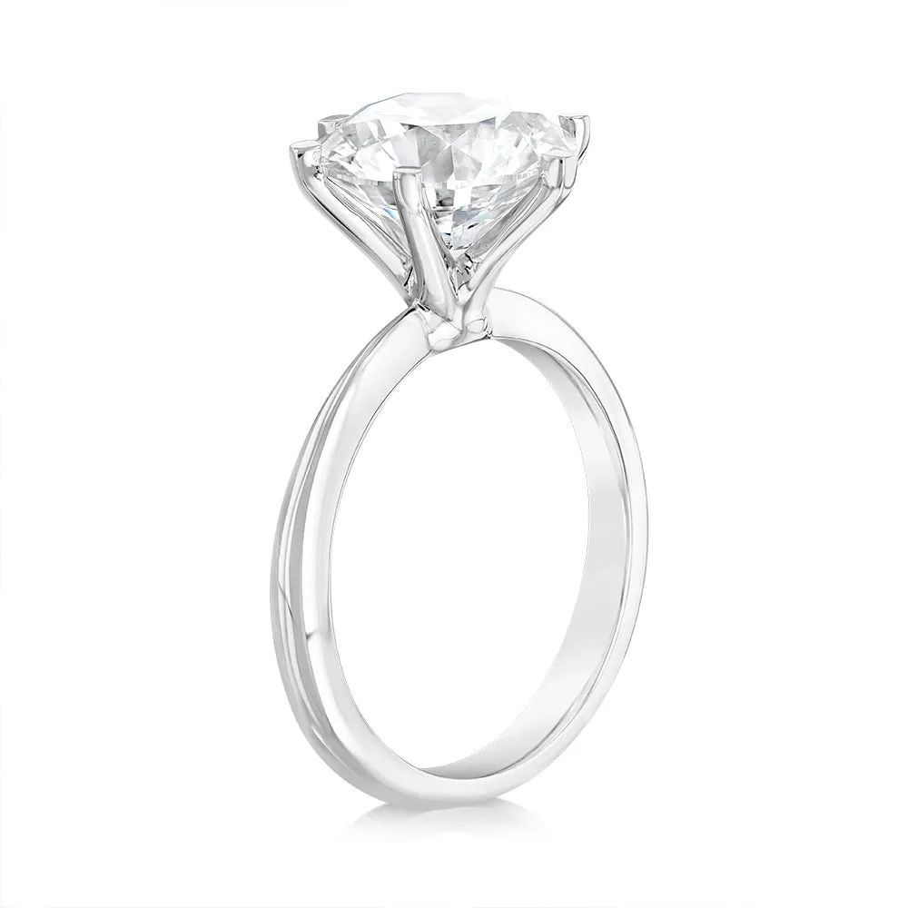 Luminesce Lab Grown 4Carat Certified Diamond Solitaire Ring in 18ct White Gold Shiels