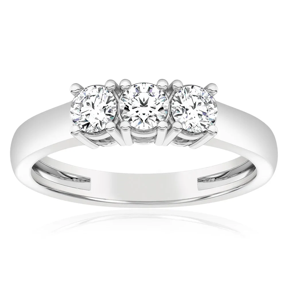 Luminesce Lab Grown 60pt Diamond Trilogy Ring in 9ct White Gold Shiels