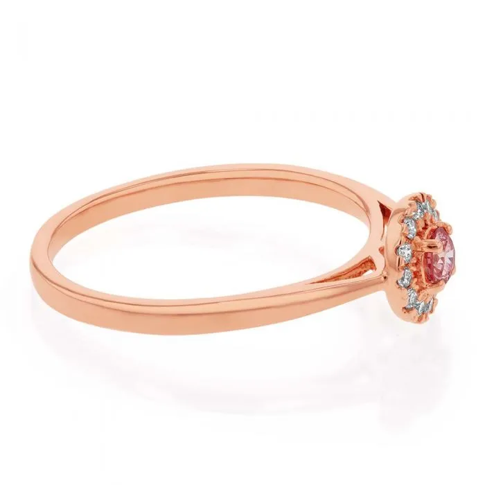 Luminesce Lab Grown 9ct Rose Gold 1/5 Carat Pink & White Diamond Ring Shiels
