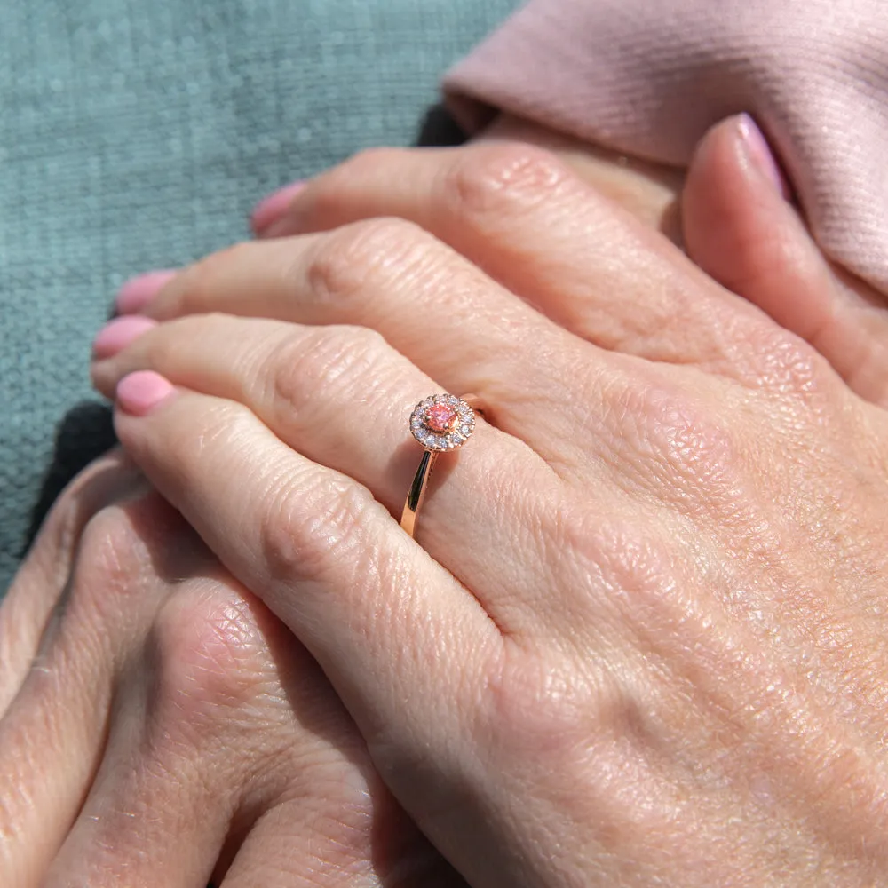 Luminesce Lab Grown 9ct Rose Gold 1/5 Carat Pink & White Diamond Ring Shiels