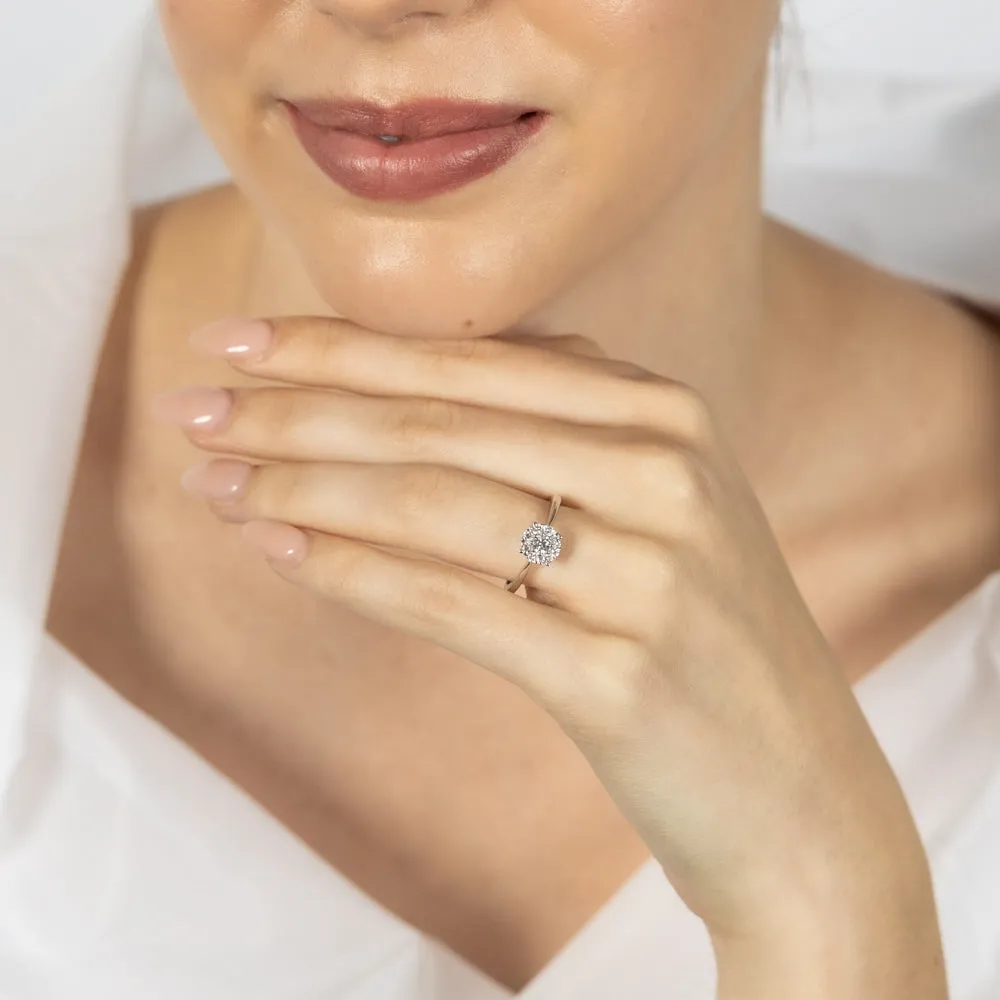 Luminesce Lab Grown 9ct White Gold 0.30 Carat Diamond Round Cluster Ring Shiels