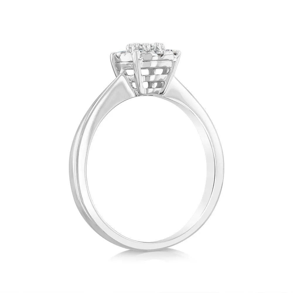 Luminesce Lab Grown 9ct White Gold 0.30 Carat Diamond Round Cluster Ring Shiels