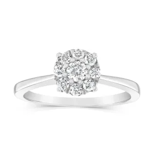 Luminesce Lab Grown 9ct White Gold 0.30 Carat Diamond Round Cluster Ring Shiels
