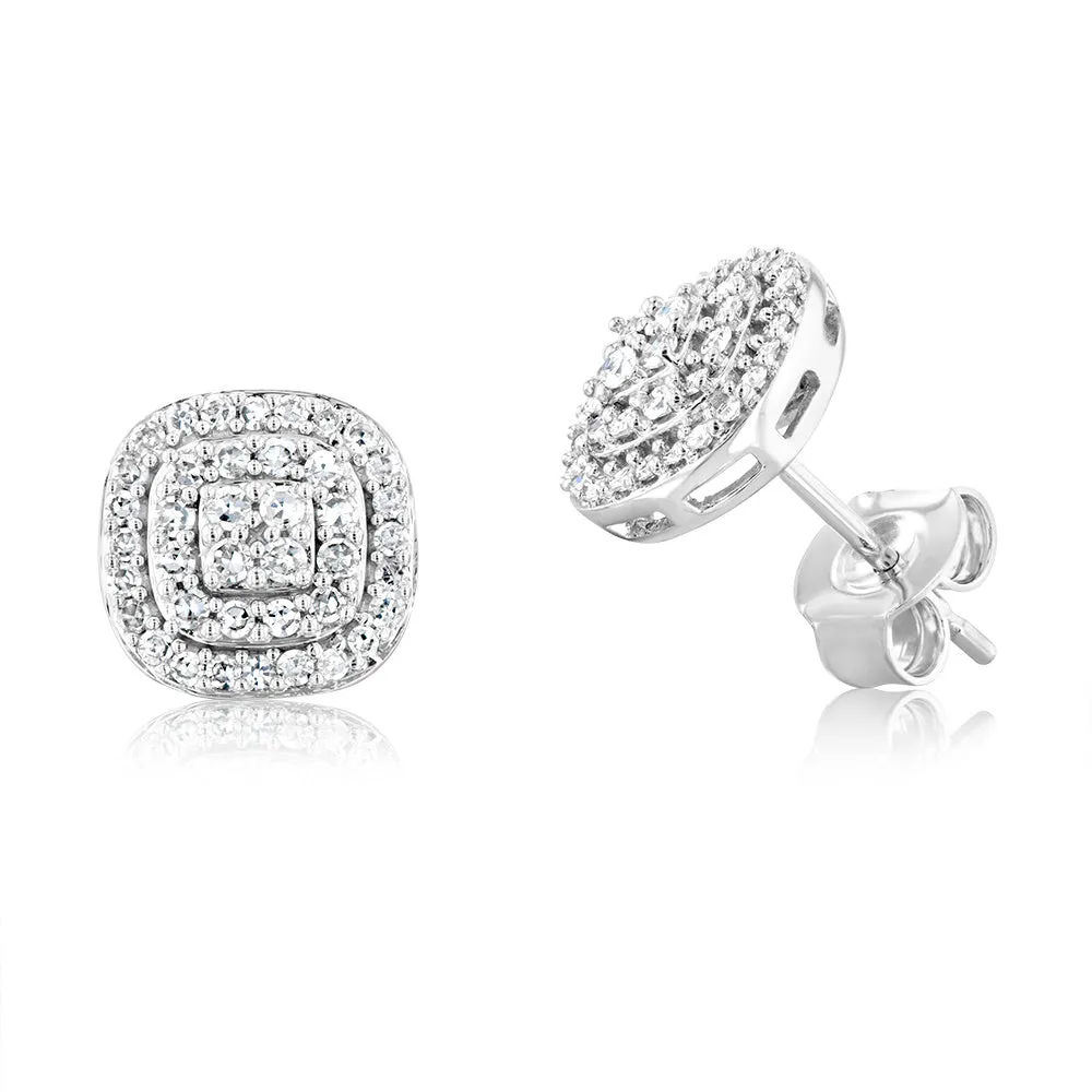 Luminesce Lab Grown 9ct White Gold 0.30Carat Diamond Stud Earrings Shiels