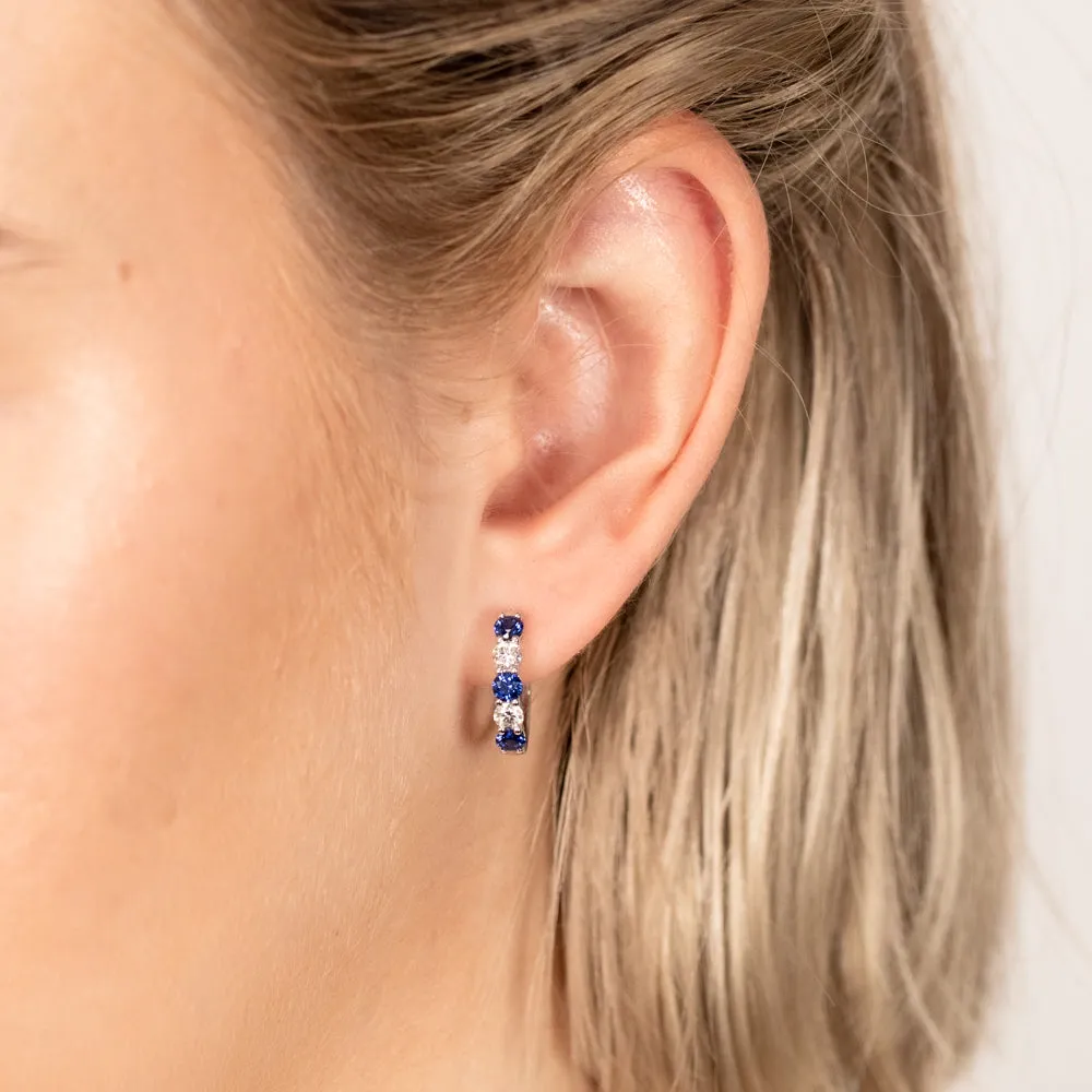 Luminesce Lab Grown 9ct White Gold 0.40 Carat Diamond with 0.90ct Created Blue Sapphire Shiels