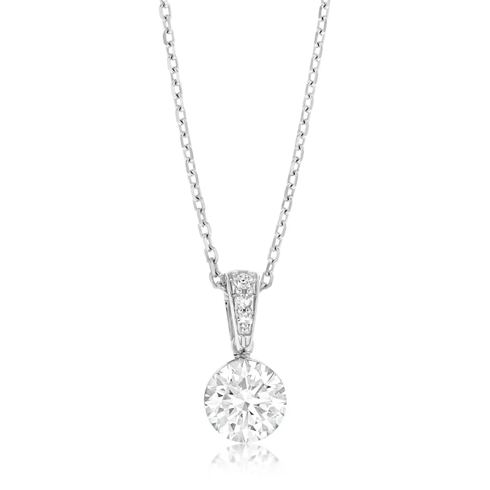 Luminesce Lab Grown 9ct White Gold 0.90 Carat Diamond Pendant Shiels