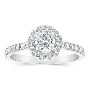 Luminesce Lab Grown 9ct White Gold 1 Carat Diamond Halo Solitaire Ring Shiels
