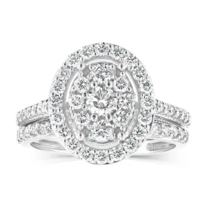 Luminesce Lab Grown 9ct White Gold 1.2 Carat Diamond Round Shaped Bridal Set Shiels