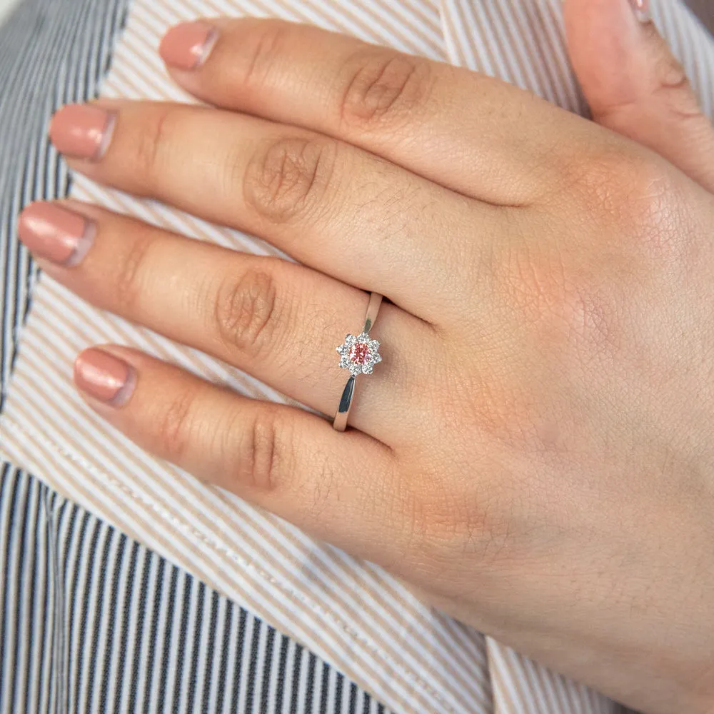 Luminesce Lab Grown 9ct White Gold 1/4 Carat Pink & White Diamond Ring Shiels