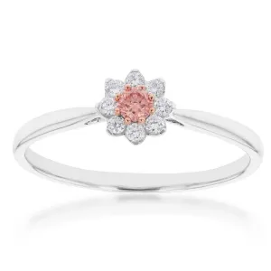 Luminesce Lab Grown 9ct White Gold 1/4 Carat Pink & White Diamond Ring Shiels