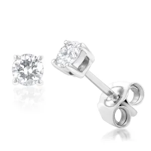 Luminesce Lab Grown 9ct White Gold Diamond Solitiaire Classic 1/3 Carat Stud Earrings Shiels