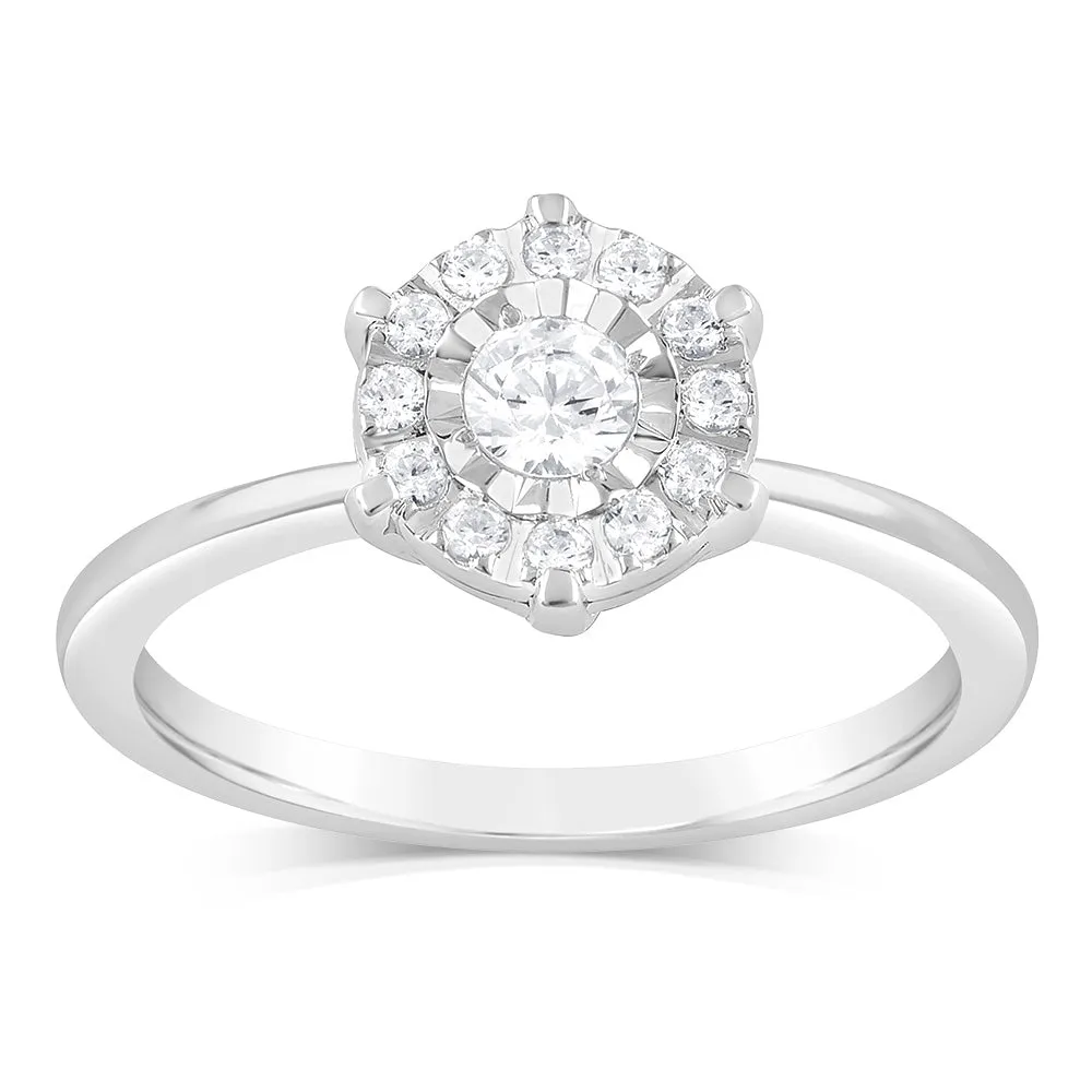 Luminesce Lab Grown 9ct White Gold "2.25 Carat Look" 1/2 Carat Diamond Ring Shiels