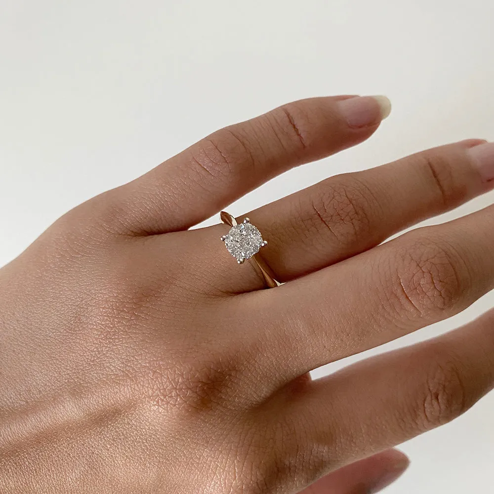 Luminesce Lab Grown 9ct Yellow Gold 0.25 Carat Diamond Ring with 11 Diamonds Shiels
