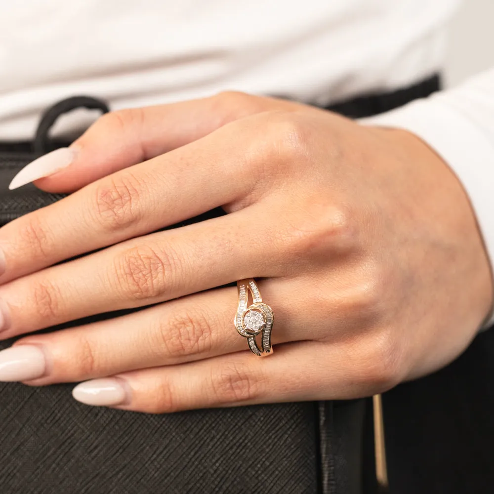 Luminesce Lab Grown 9ct Yellow Gold 0.30 Carat Diamond Wrap Around Ring in 51 Diamonds Shiels