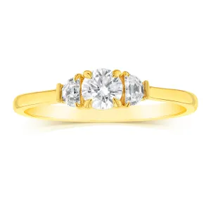 Luminesce Lab Grown 9ct Yellow Gold 0.60 Carat Diamond Solitaire Fancy Ring Shiels