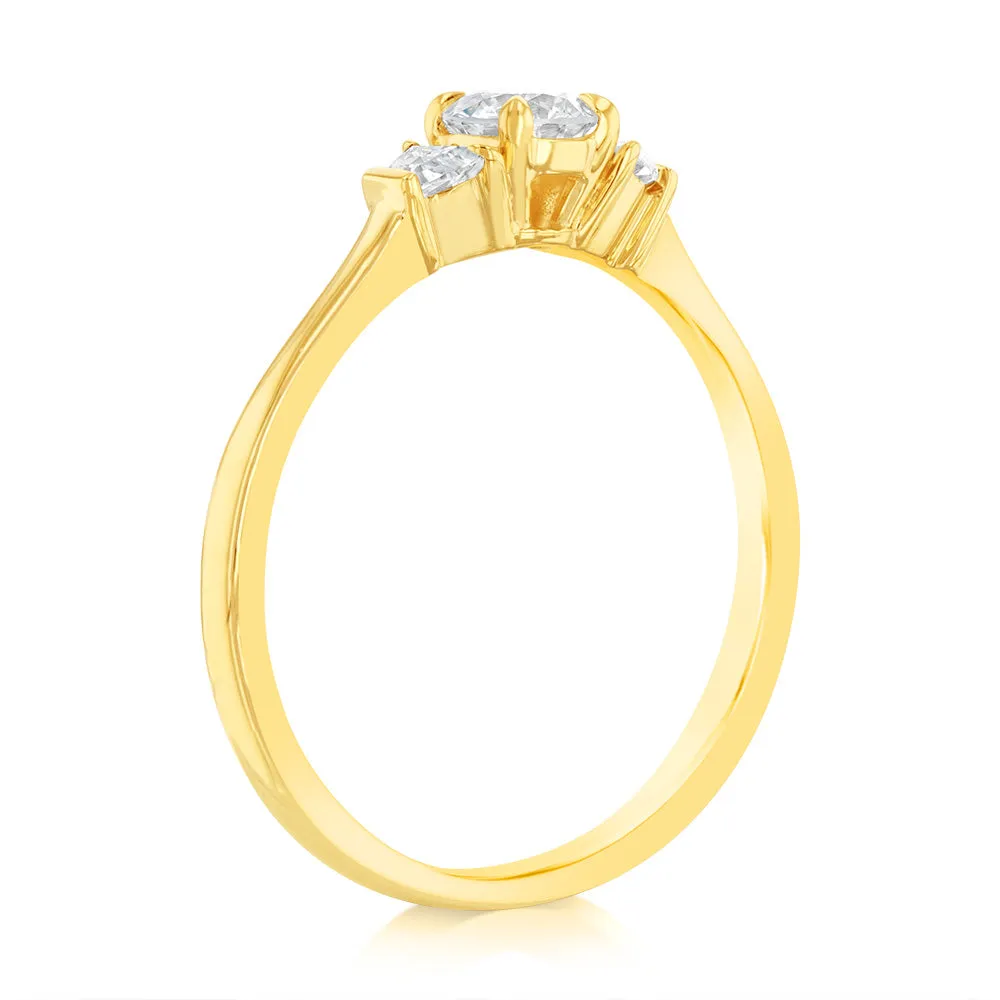 Luminesce Lab Grown 9ct Yellow Gold 0.60 Carat Diamond Solitaire Fancy Ring Shiels