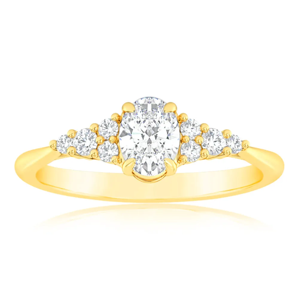 Luminesce Lab Grown 9ct Yellow Gold 0.65 Carat Diamond Solitaire Fancy Ring Shiels