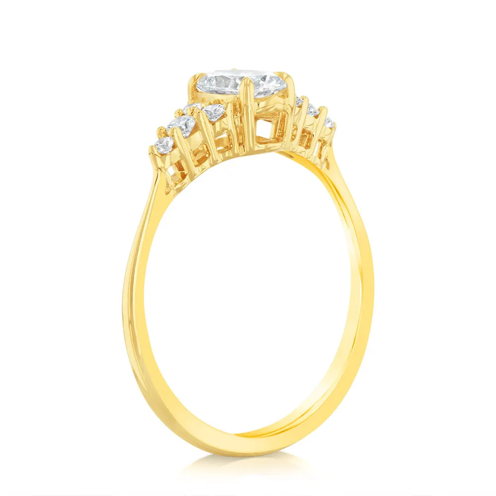 Luminesce Lab Grown 9ct Yellow Gold 0.65 Carat Diamond Solitaire Fancy Ring Shiels