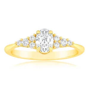 Luminesce Lab Grown 9ct Yellow Gold 0.65 Carat Diamond Solitaire Fancy Ring Shiels