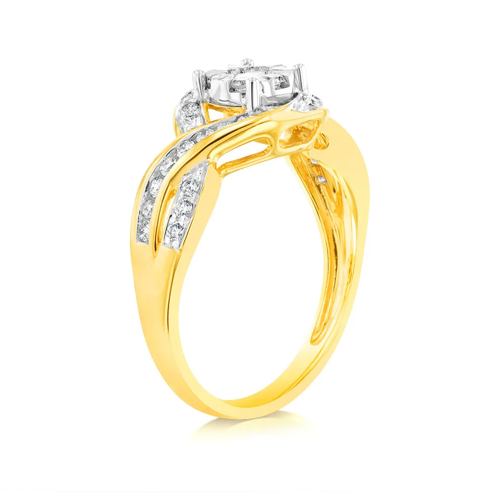 Luminesce Lab Grown 9ct Yellow Gold 0.66 Carat Bridal Diamond Ring Shiels