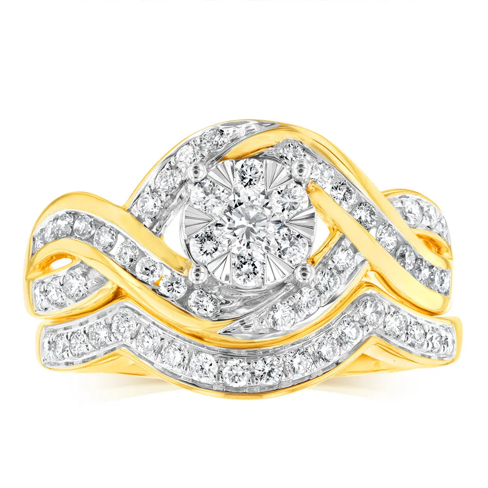 Luminesce Lab Grown 9ct Yellow Gold 0.66 Carat Bridal Diamond Ring Shiels