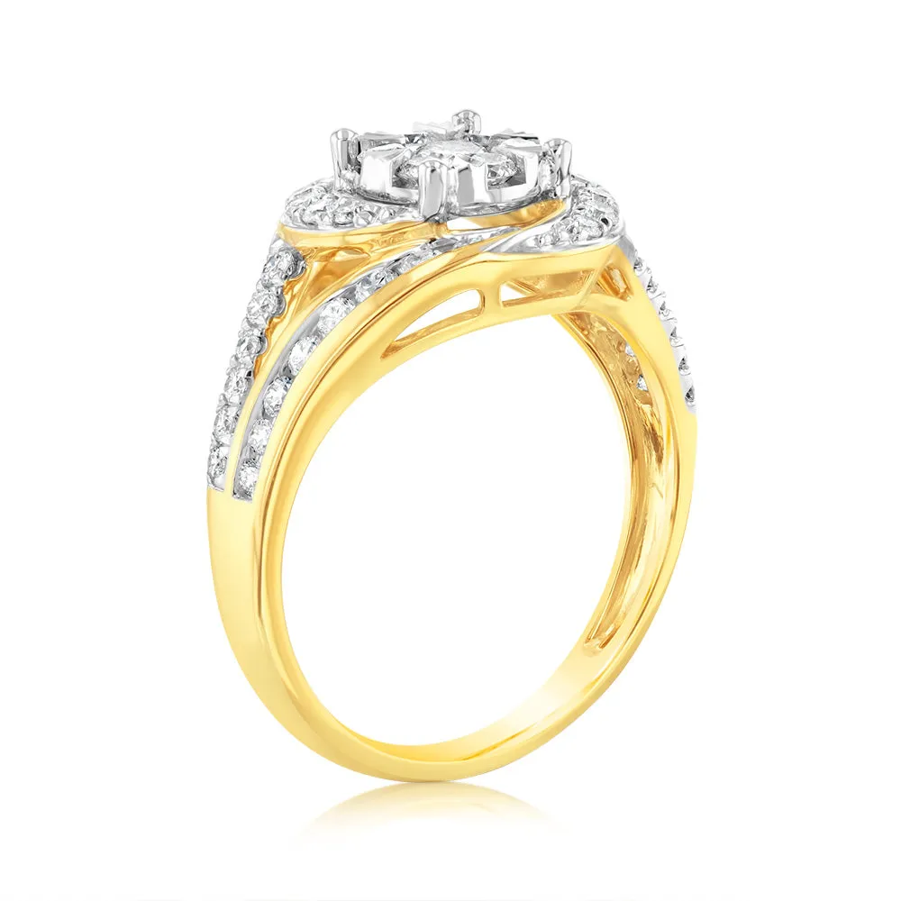 Luminesce Lab Grown 9ct Yellow Gold 1 Carat Bridal Diamond Ring Shiels