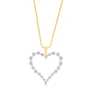Luminesce Lab Grown 9ct Yellow Gold 1 Carat Diamond Heart Pendant Shiels