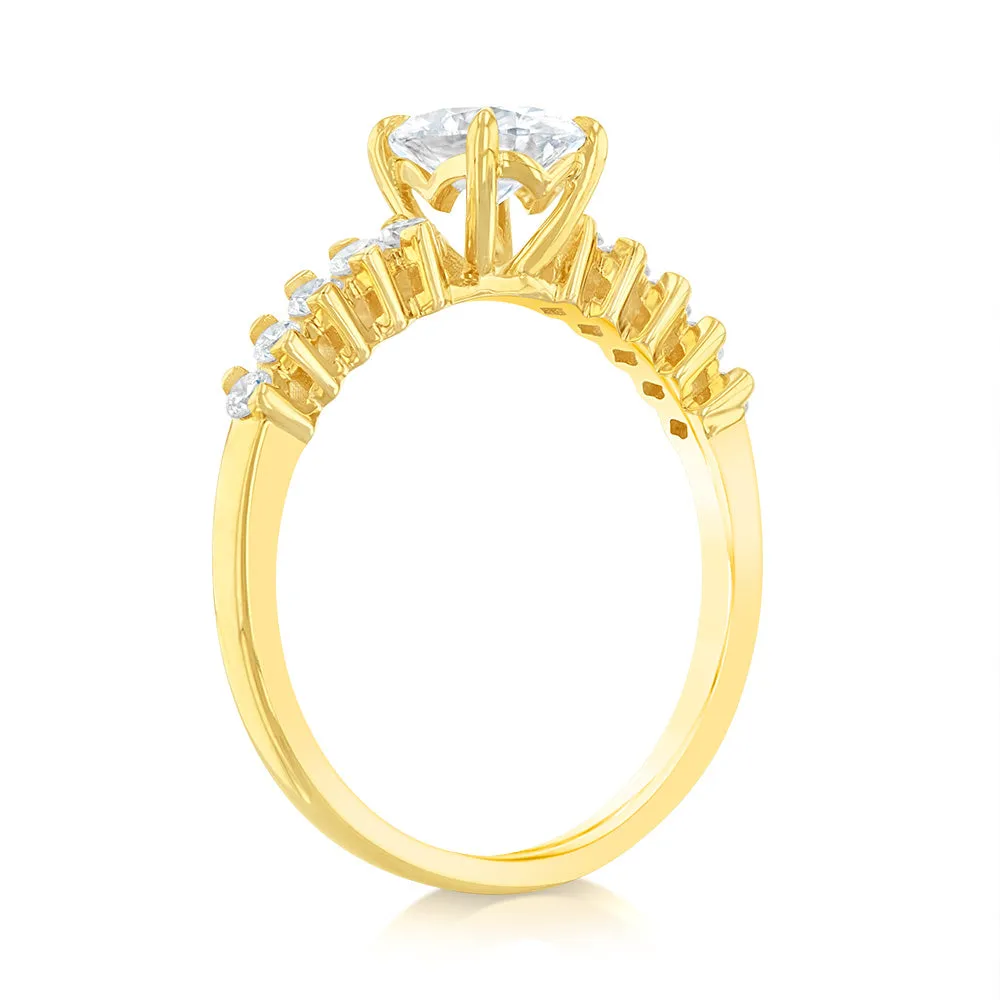 Luminesce Lab Grown 9ct Yellow Gold 1 Carat Diamond Solitaire Fancy Ring Shiels