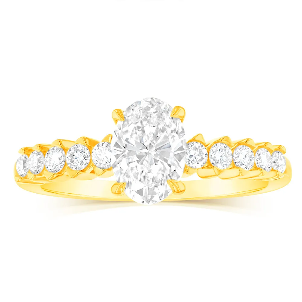 Luminesce Lab Grown 9ct Yellow Gold 1 Carat Diamond Solitaire Fancy Ring Shiels