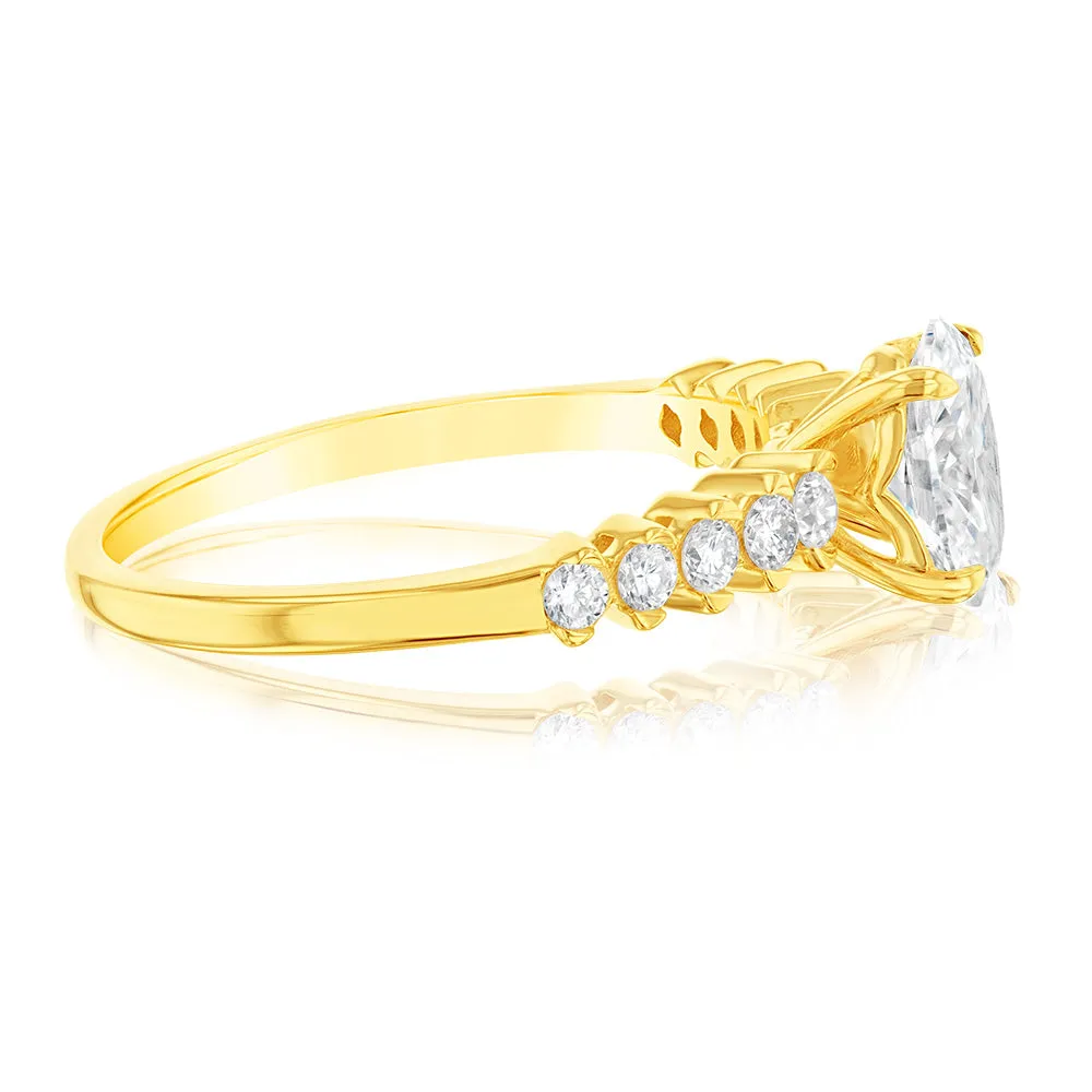Luminesce Lab Grown 9ct Yellow Gold 1 Carat Diamond Solitaire Fancy Ring Shiels